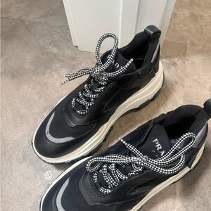 Prada Leather And Rubber Platform Sneakers IT41